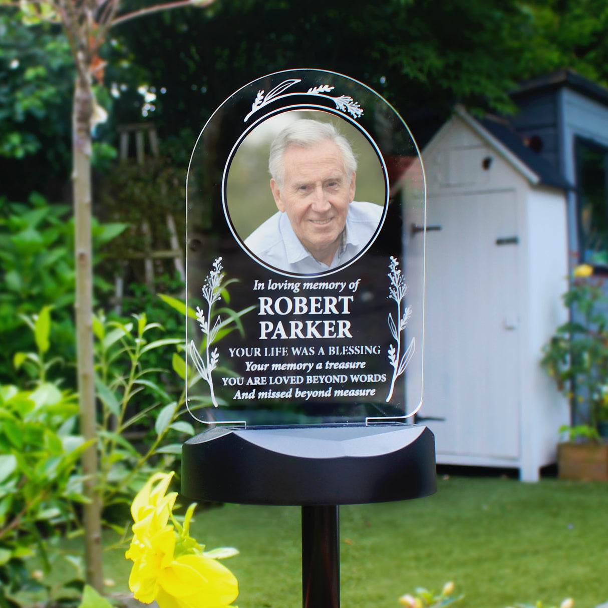 Personalised Memorial Photo Upload Outdoor Solar Light: 3 - Solar Lights By Gift Moments