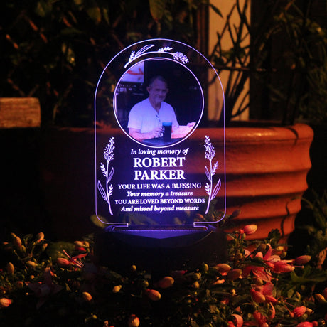 Personalised Memorial Photo Upload Outdoor Solar Light: 8 - Solar Lights By Gift Moments