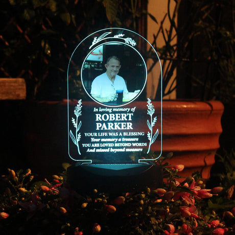 Personalised Memorial Photo Upload Outdoor Solar Light: 4 - Solar Lights By Gift Moments