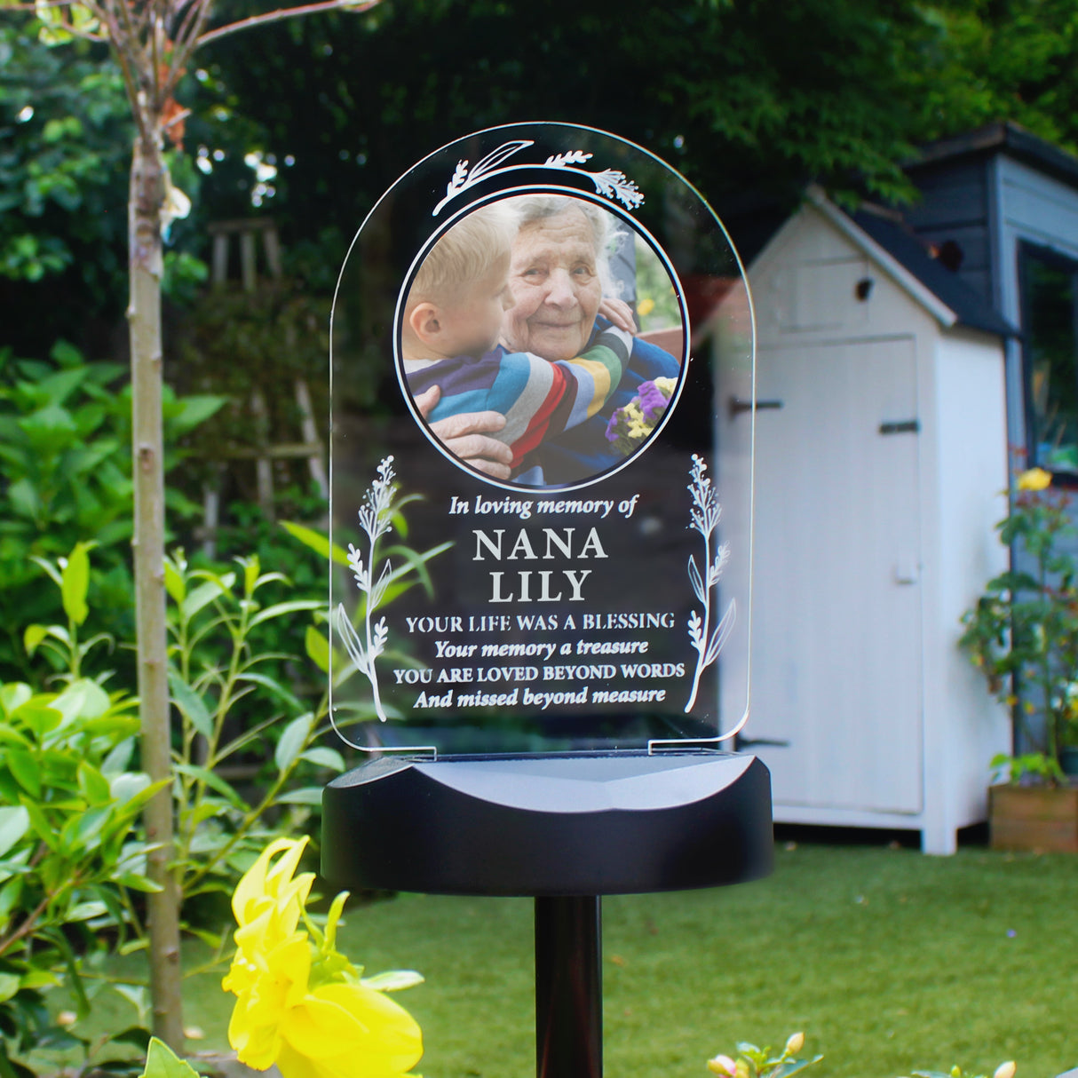 Personalised Memorial Photo Upload Outdoor Solar Light: 6 - Solar Lights By Gift Moments