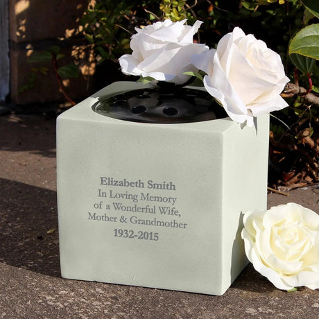 Personalised Memorial Vase Tribute: 1 - Memorials By Gift Moments