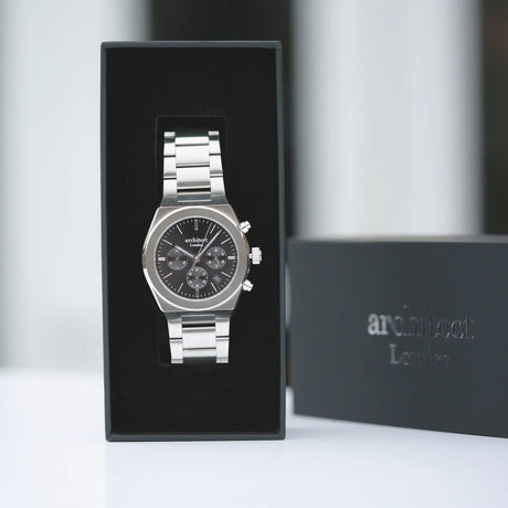 Personalised Architect Orbix Black Chronograph Watch: 4 - Watches By Architect Watches