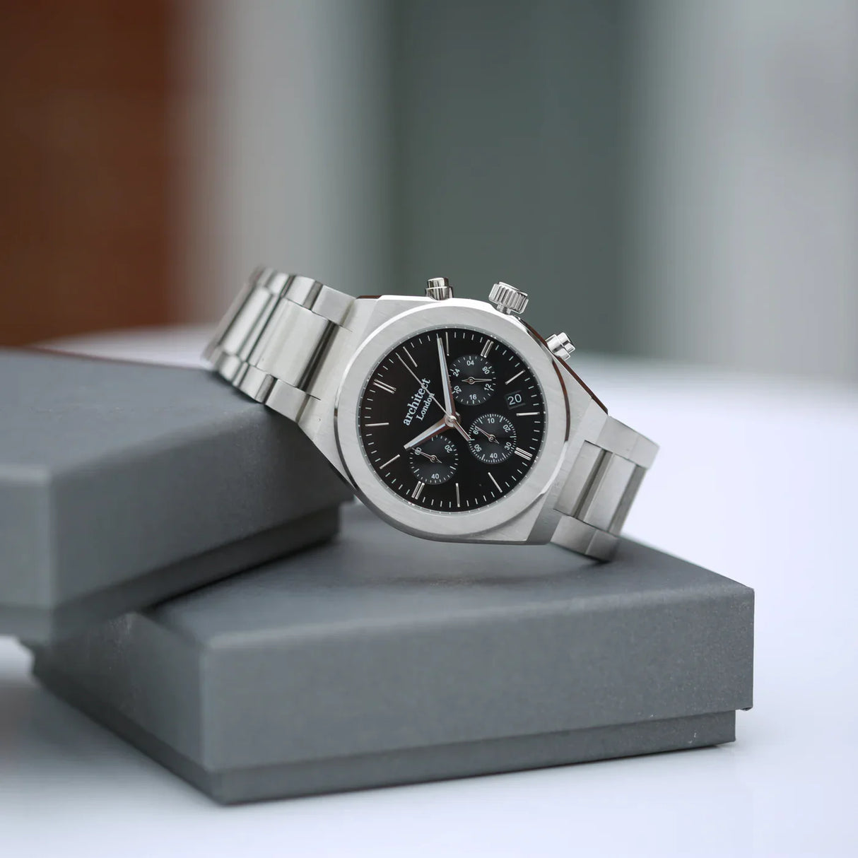 Personalised Architect Orbix Black Chronograph Watch: 5 - Watches By Architect Watches