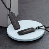 Personalised Men’s Black Steel Dog Tag Necklace: 1 - Necklaces By Gift Moments