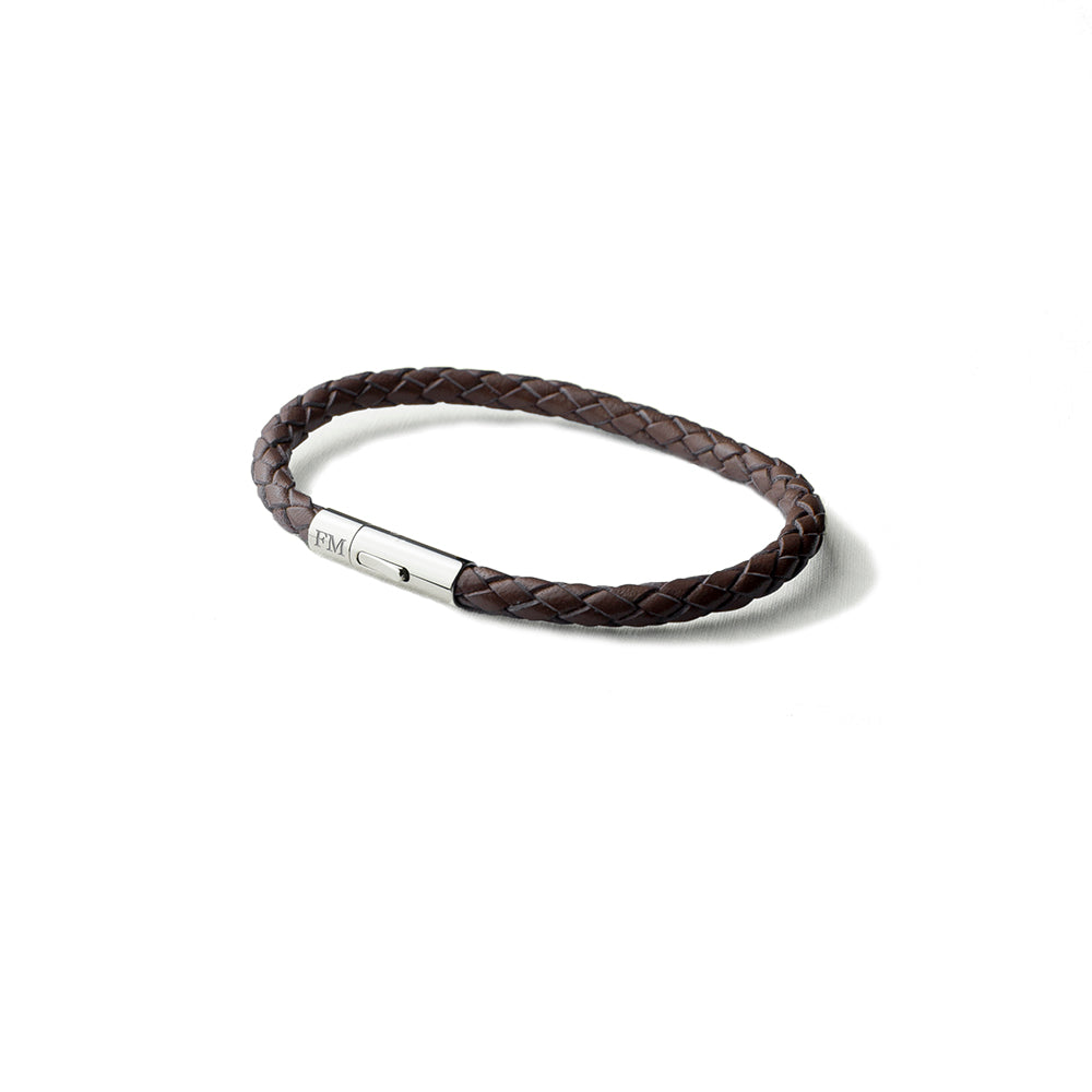 Personalised Cedar Brown Men’s Leather Bracelet: 6 - Bracelets By Gift Moments