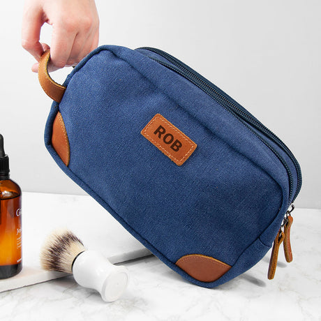 Personalised Deluxe Denim Wash Bag: 4 - Toiletry & Makeup Bags By Gift Moments