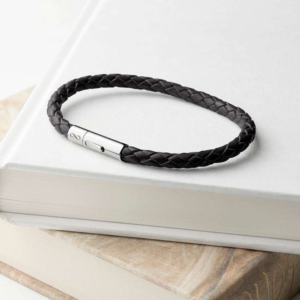 Personalised Men’s Infinity Capsule Leather Bracelet: 13 - Bracelets By Gift Moments