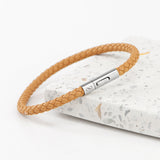 Personalised Men’s Infinity Capsule Leather Bracelet: 3 - Sandstone - Bracelets By Gift Moments