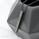 Personalised Men’s Solid Bar Necklace: 1 - Gunmetal - Necklaces By Gift Moments