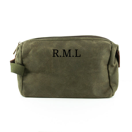 Personalised Men’s Waxed Wash Bag: 7 - Toiletry & Makeup Bags By Gift Moments