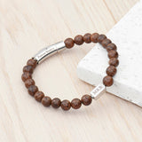 Personalised Men’s Wooden Beaded Bracelet: 10 - Bracelets By Gift Moments