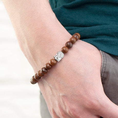 Personalised Men’s Wooden Buddha Bracelet: 2 - Bracelets By Gift Moments