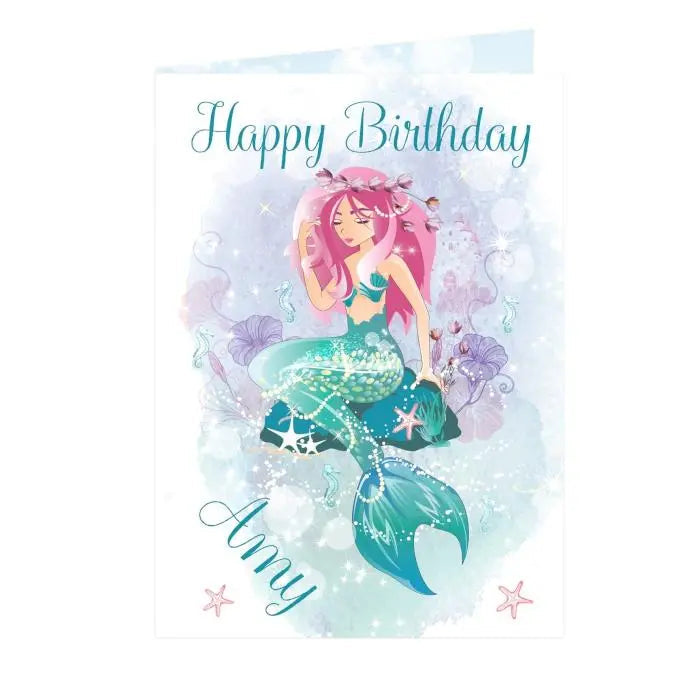 Personalised Mermaid Greeting Card: 4 - Greeting Cards By Gift Moments