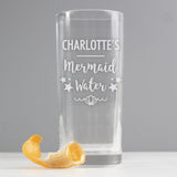 Personalised Mermaid Water Hi Ball Glass: 3 - Highball Glasses By Gift Moments