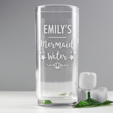 Personalised Mermaid Water Hi Ball Glass: 1 - Highball Glasses By Gift Moments