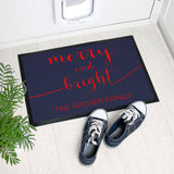 Personalised Merry and Bright Christmas Doormat Default Title - Doormats at Gift Moments