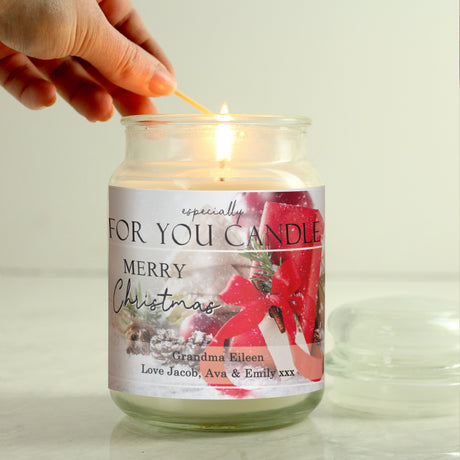 Personalised Merry Christmas Scented Jar Candle: 1 - Candles By Gift Moments