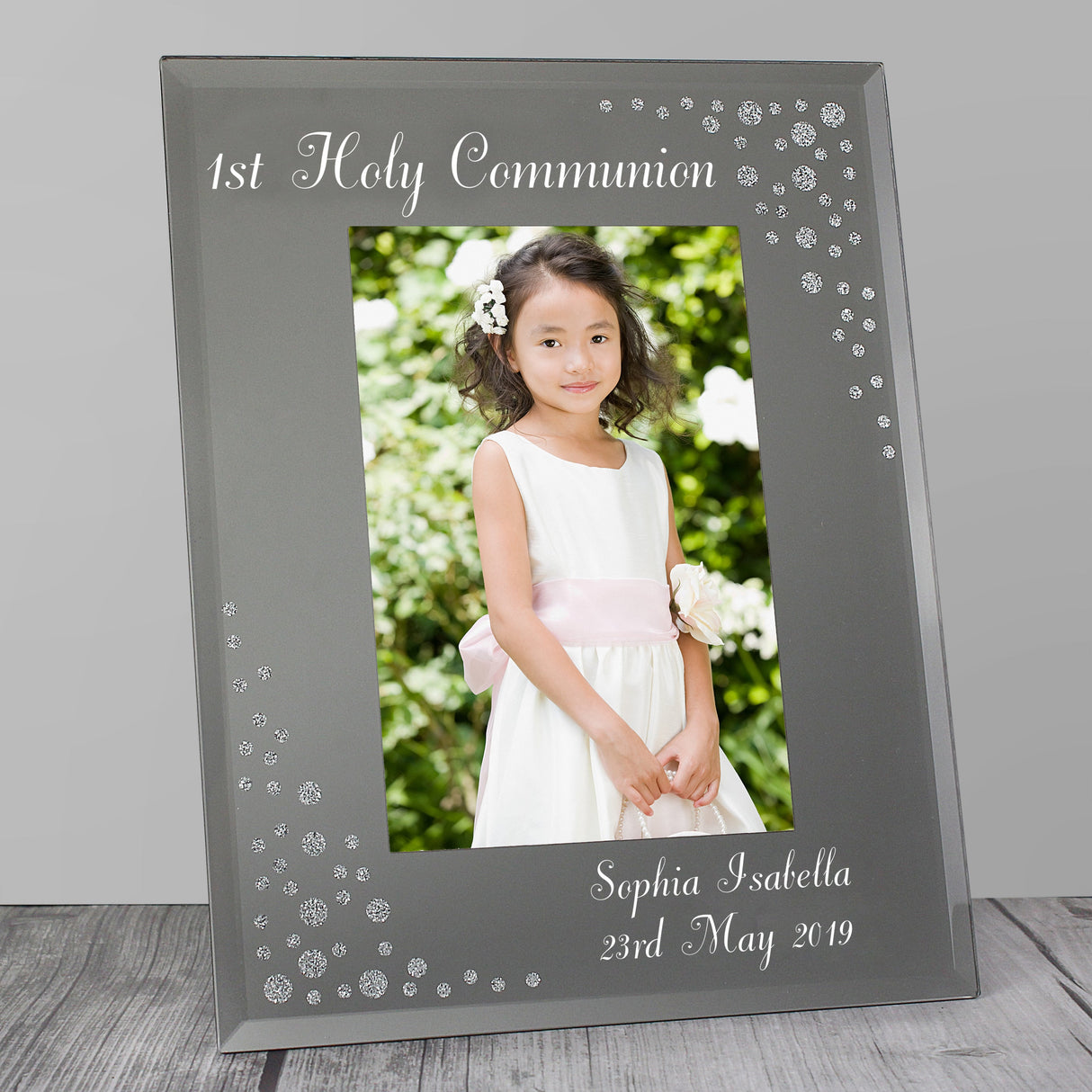 Personalised Diamante Glass Photo Frame 6x4: 1 - Photo Frames By Gift Moments