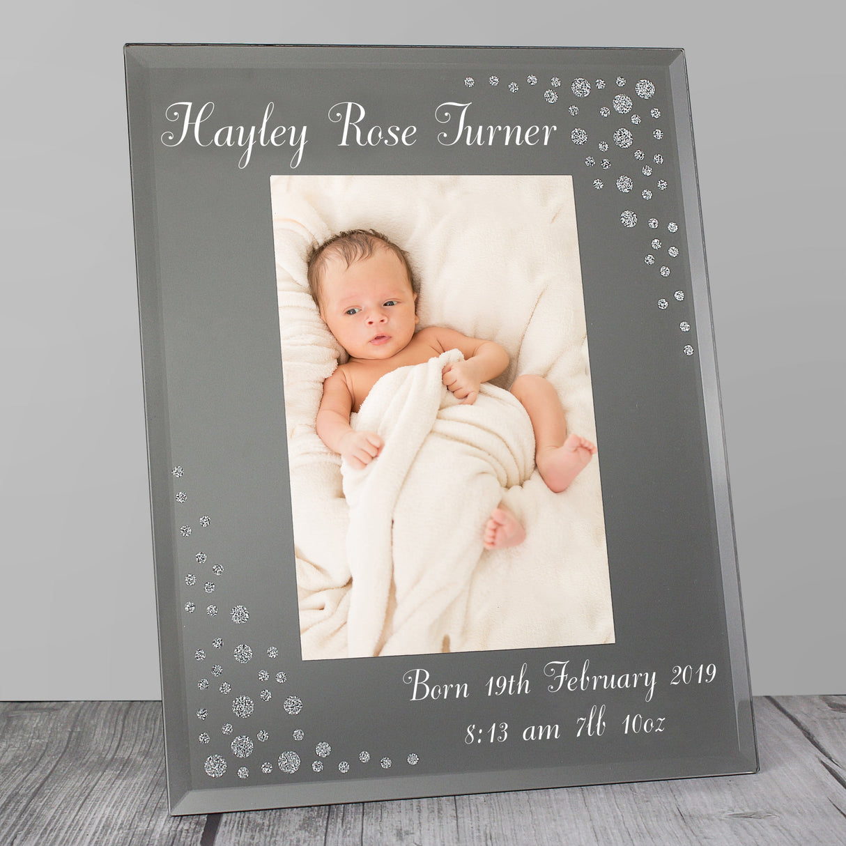 Personalised Diamante Glass Photo Frame 6x4: 2 - Photo Frames By Gift Moments