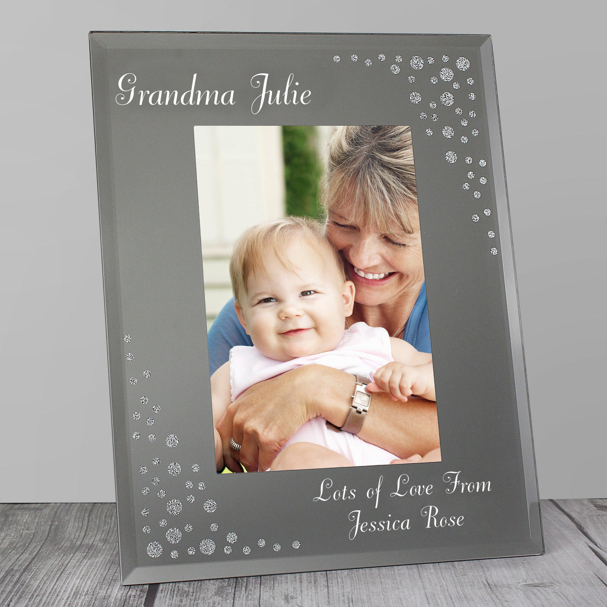 Personalised Diamante Glass Photo Frame 6x4: 4 - Photo Frames By Gift Moments