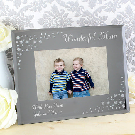 Personalised Diamante 6x4 Landscape Photo Frame: 4 - Photo Frames By Gift Moments