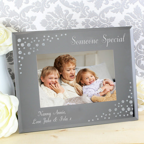 Personalised Diamante 6x4 Landscape Photo Frame: 1 - Photo Frames By Gift Moments