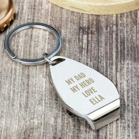 Personalised Engraved Bottle Opener Keyring: 5 - Keyrings By Gift Moments