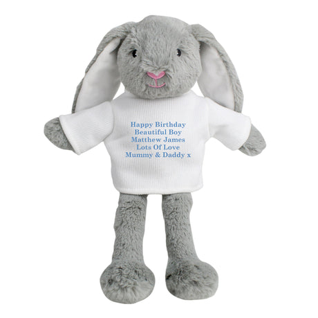 Personalised Blue Bunny Rabbit Gift: 5 - Teddy Bears & Soft Toys By Gift Moments