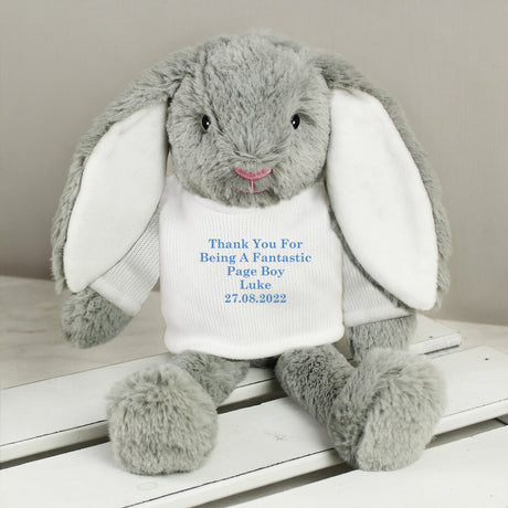 Personalised Blue Bunny Rabbit Gift: 3 - Teddy Bears & Soft Toys By Gift Moments