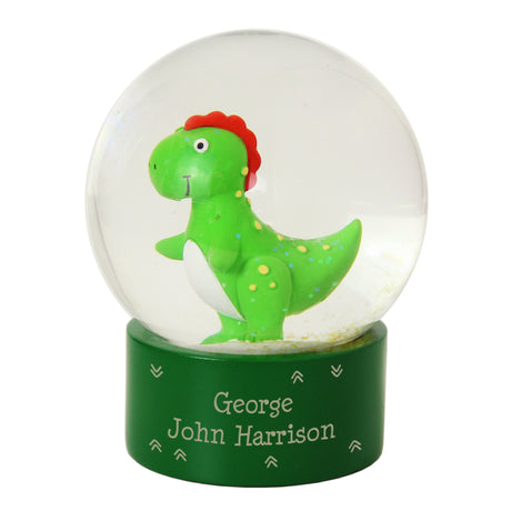 Personalised Message Dinosaur Glitter Snow Globe: 7 - Snow Globes By Gift Moments