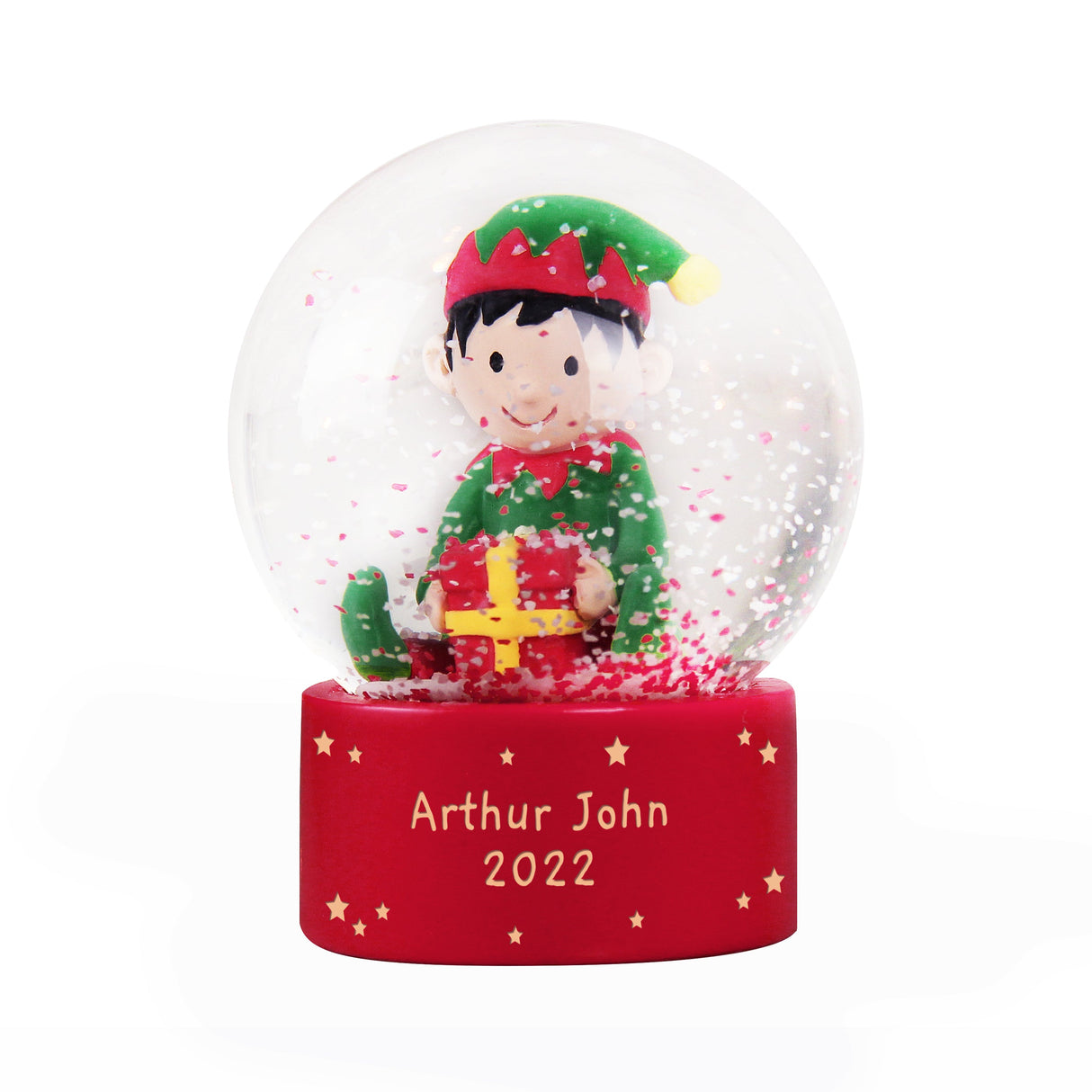 Personalised Elf Glitter Snow Globe: 5 - Snow Globes By Gift Moments