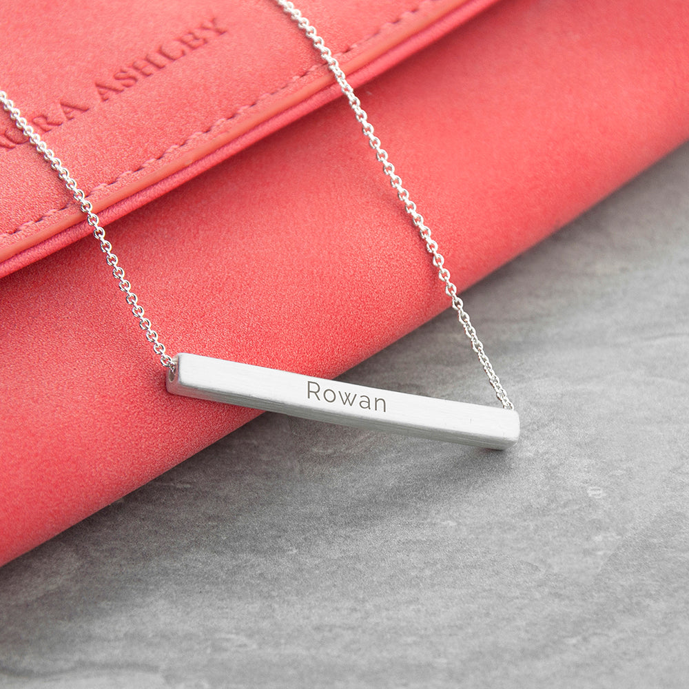 Personalised Horizontal Bar Necklace: 5 - Necklaces By Gift Moments