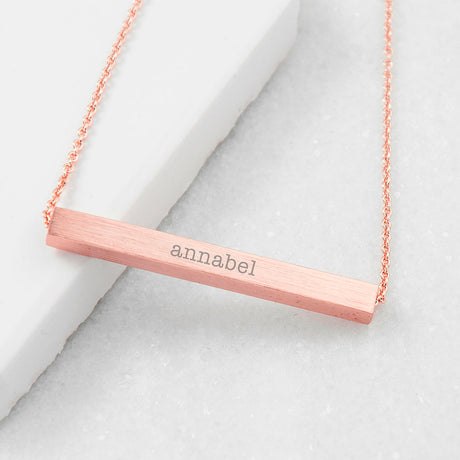 Personalised Horizontal Bar Necklace: 6 - Necklaces By Gift Moments