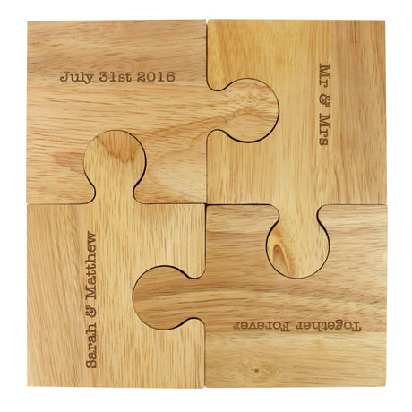 Personalised Jigsaw Coaster Set: 4 - Coasters By Gift Moments