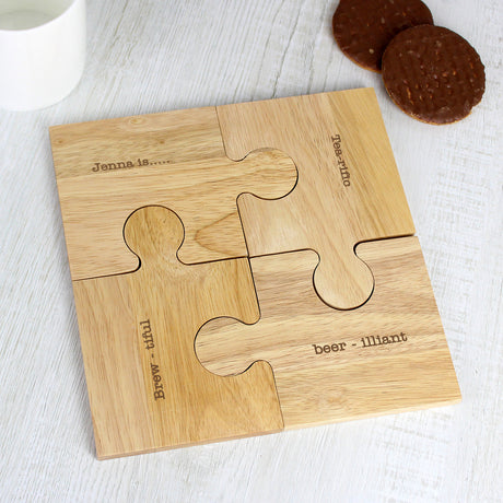 Personalised Jigsaw Coaster Set: 3 - Coasters By Gift Moments