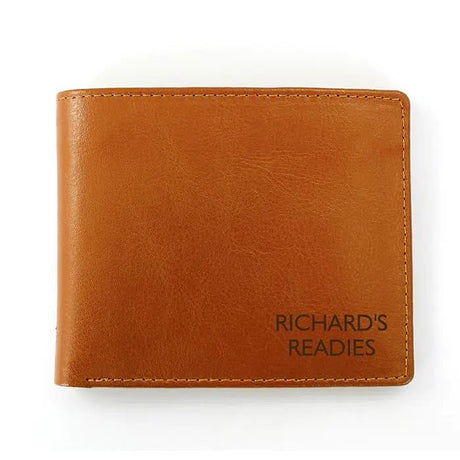 Personalised Leather Wallet with Custom Message: 4 - Wallets & Money Clips By Gift Moments