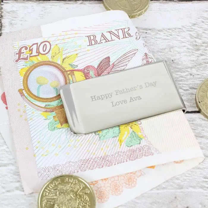 Personalised Silver Plated Money Clip: 1 - Wallets & Money Clips By Gift Moments