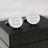 Personalised Any Message Round Cufflinks: 1 - Cufflinks & Tie Slides By Gift Moments