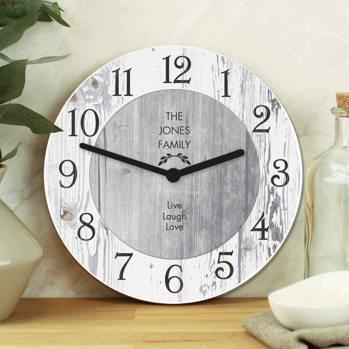 Personalised Shabby Chic Wooden Clock: 1 - Clocks By Gift Moments