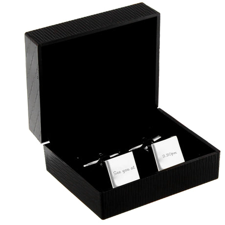 Personalised Square Cufflinks: 3 - Cufflinks & Tie Slides By Gift Moments