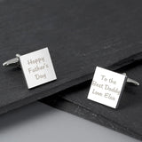 Personalised Engraved Square Cufflinks - 3 Lines: 2 - Cufflinks & Tie Slides By Gift Moments