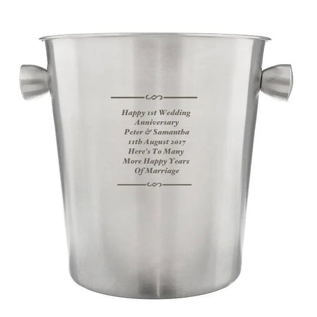 Personalised Stainless Steel Ice Bucket: 3 - Barware By Gift Moments