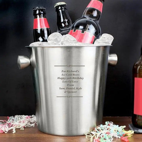 Personalised Stainless Steel Ice Bucket: 2 - Barware By Gift Moments