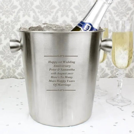 Personalised Stainless Steel Ice Bucket: 1 - Barware By Gift Moments