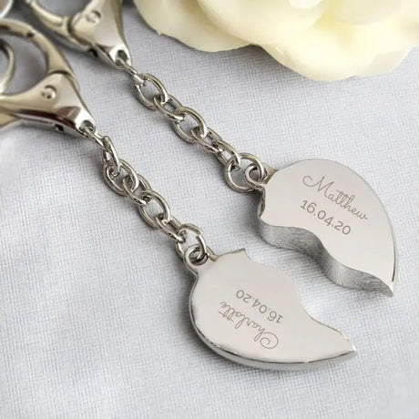 Personalised Two Hearts Keyring: 2 - Keyrings By Gift Moments