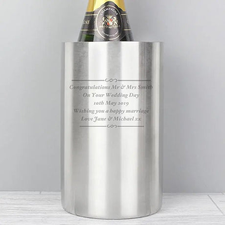 Personalised Stainless Steel Wine Cooler: 2 - Barware By Gift Moments