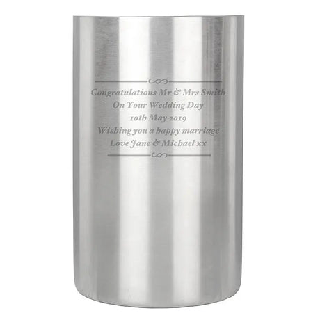 Personalised Stainless Steel Wine Cooler: 4 - Barware By Gift Moments