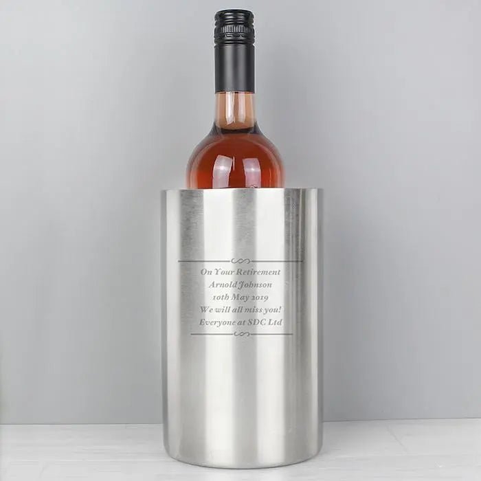 Personalised Stainless Steel Wine Cooler: 1 - Barware By Gift Moments