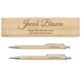 Personalised Wooden Pen and Pencil Box Set: 10 - Pens & Pencils By Gift Moments