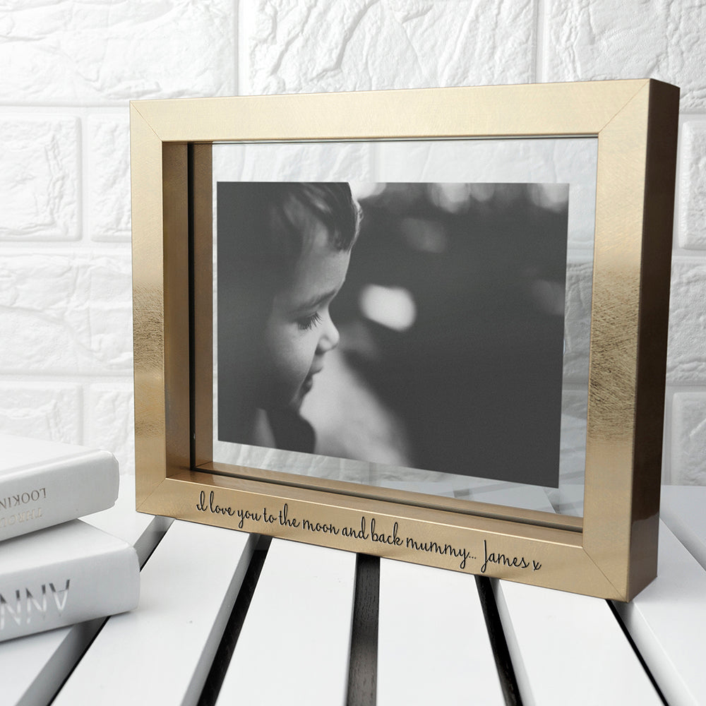 Personalised Metallic Gold Photo Frame: 3 - Handwriting - Photo Frames By Gift Moments